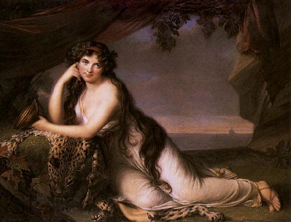 eisabeth Vige-Lebrun Lady Hamilton as Ariadne Norge oil painting art
